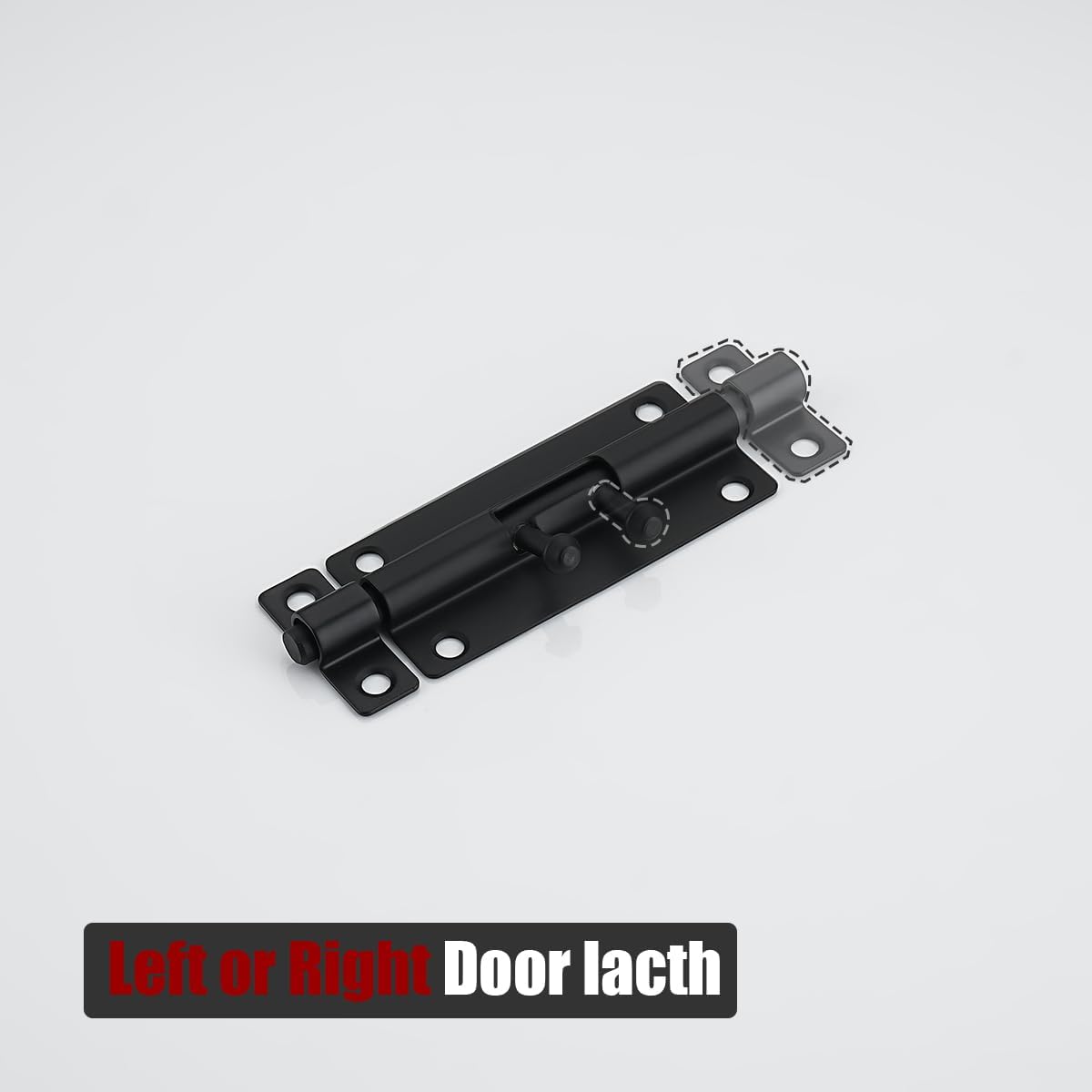 304 Stainless Steel 4 Inch Barrel Bolt Latch, Thicken 1.7mm Plate Door Lock - Black 2 Pack