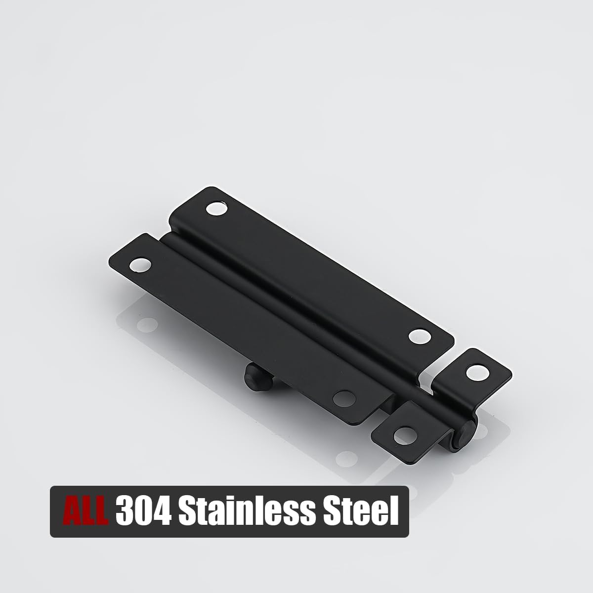 304 Stainless Steel 4 Inch Barrel Bolt Latch, Thicken 1.7mm Plate Door Lock - Black 2 Pack