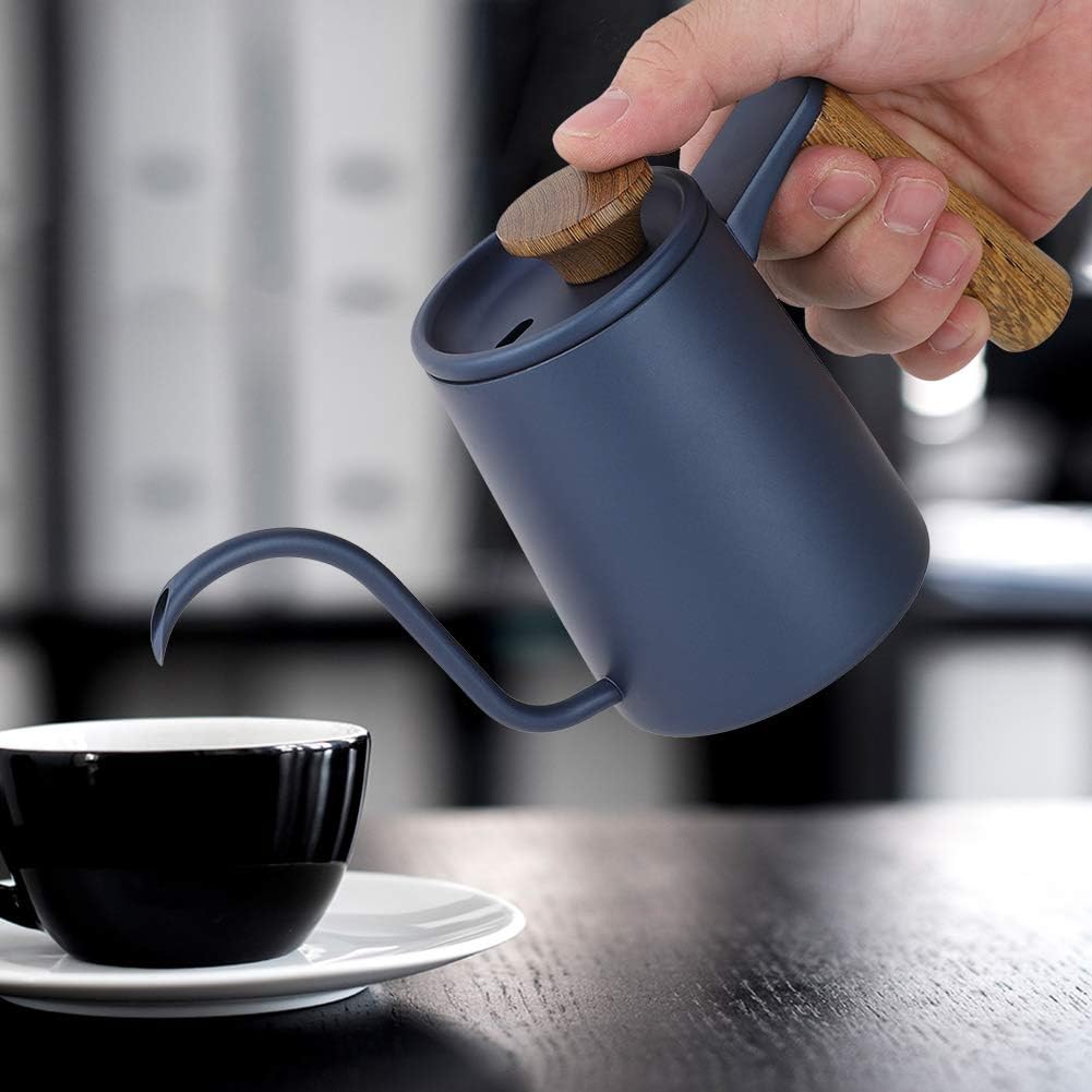 304 Stainless Steel Gooseneck Spout Kettle for Coffee and Tea - Blue Color