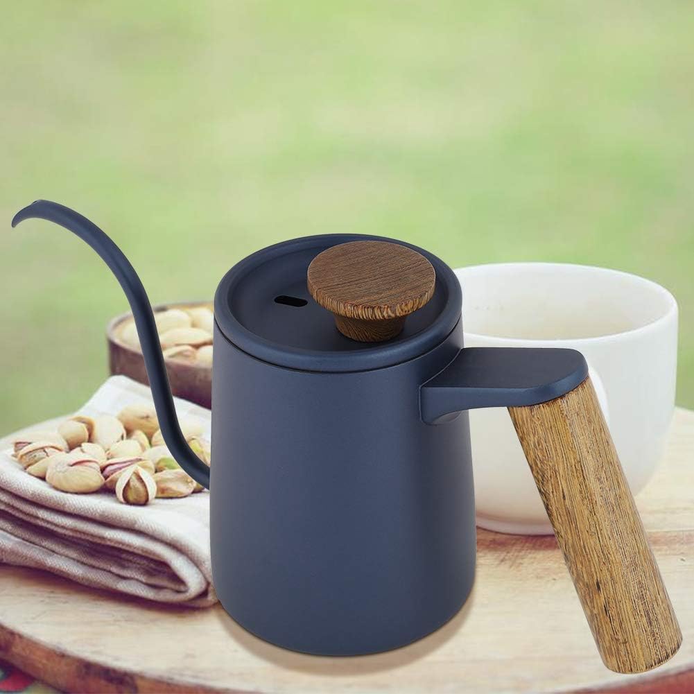 304 Stainless Steel Gooseneck Spout Kettle for Coffee and Tea - Blue Color