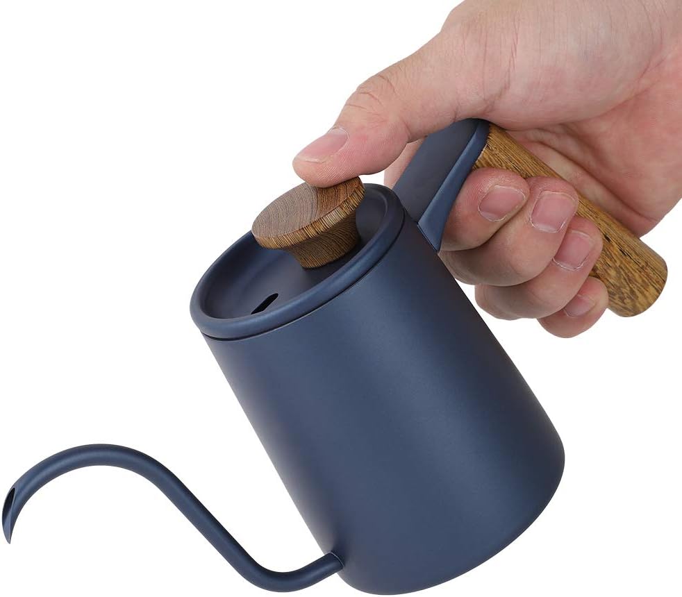 304 Stainless Steel Gooseneck Spout Kettle for Coffee and Tea - Blue Color