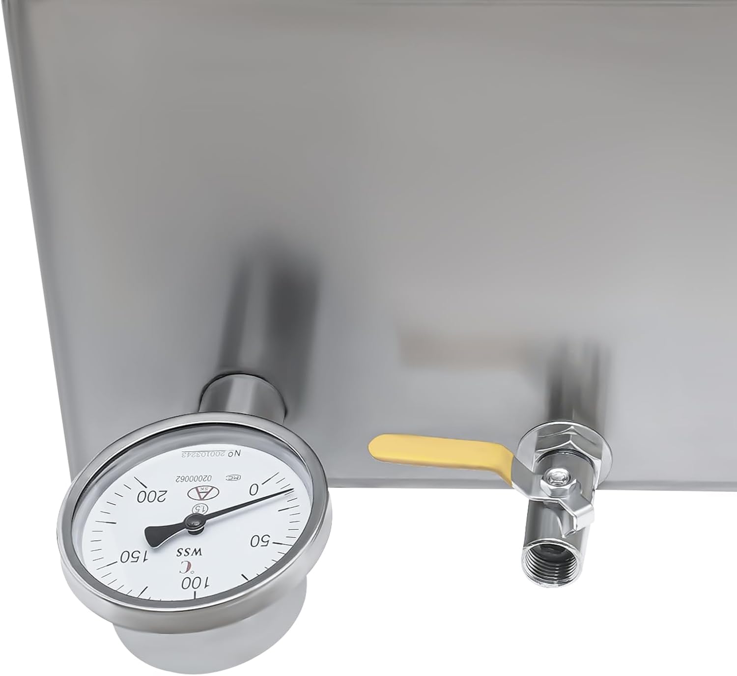 304 Stainless Steel Maple Syrup Evaporator Pan 24"x24"x9.5" with Valve and Thermometer - Steam Divided Boiling Pan for Maple Syrup Production