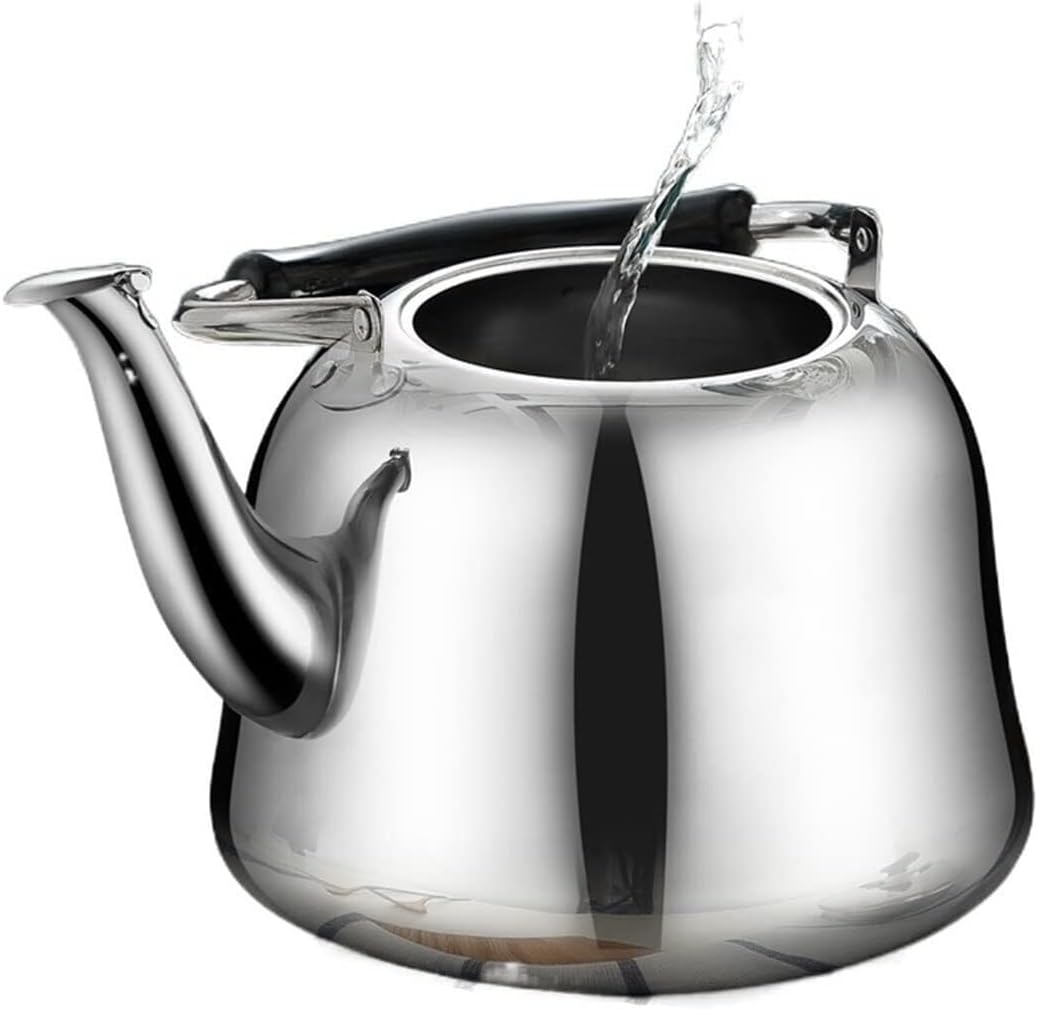 304 Stainless Steel Tea Kettle with Fast Heating - Large 3.2 Quart Capacity, Ergonomic Design for All Heat Sources