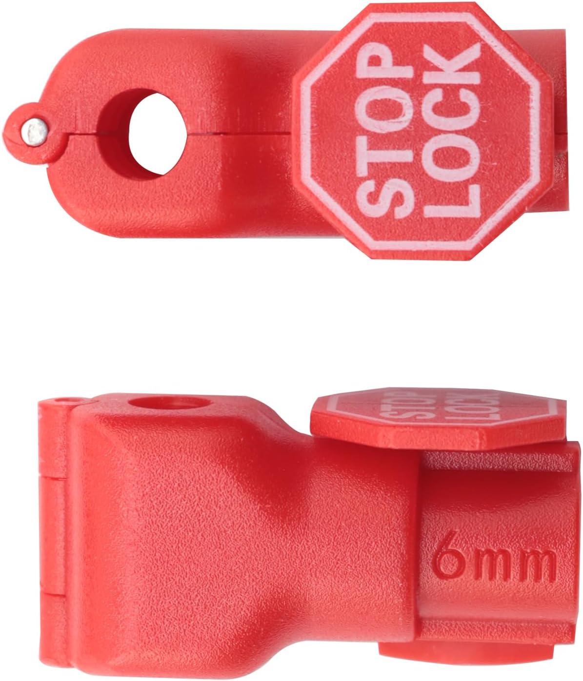 30PCS 6mm Red Mobile Phone Accessory Hook Locks with Slot Plate - Retailer Padlocks for Supermarket & Retail Shops