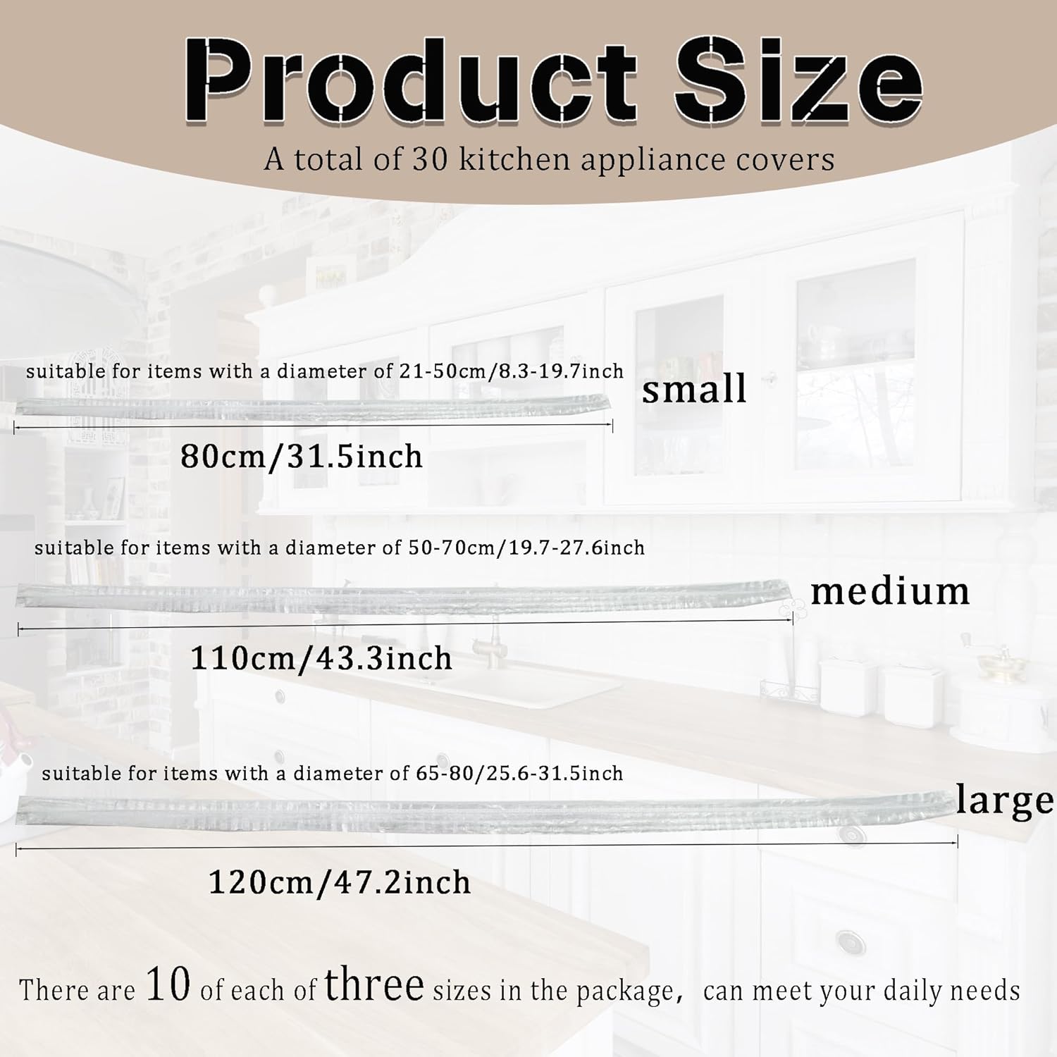 30PCS Clear Disposable Kitchen Appliance Covers with Elastic - Protects Small Appliances, Oven, Pressure Cooker, Blender, Toaster, Air Fryer - Thickened Dust Cover for Furniture - Sizes S, M, L