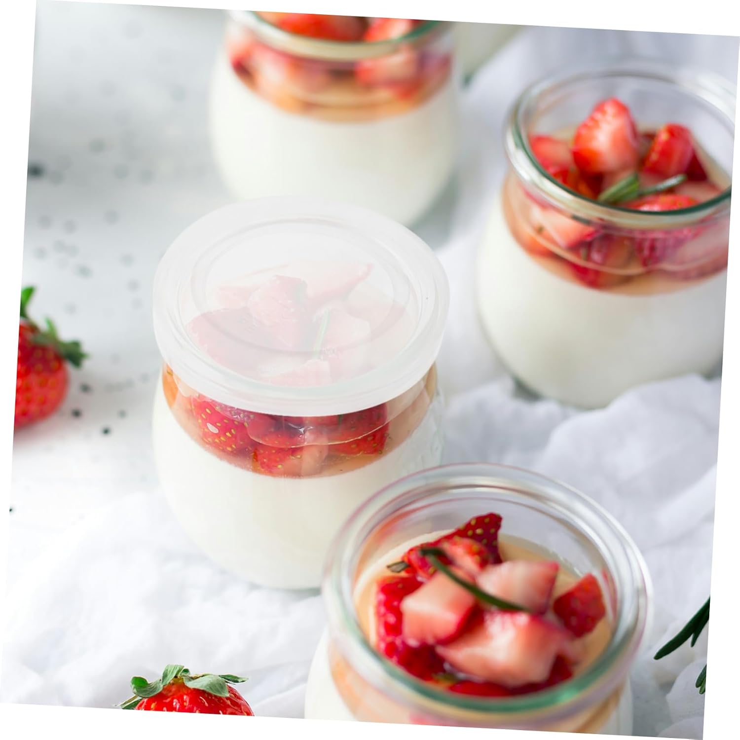 30pcs Leak-Proof Sealed Covers for Milk Bottles, Yogurt, Pudding, Juice Jars - COLLBATH Bottle Caps