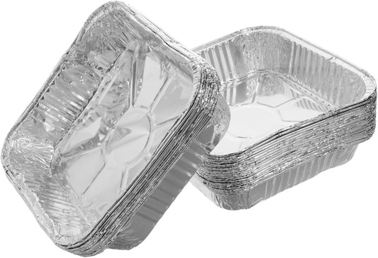 30pcs Square Aluminum Foil Baking Pans - Heat Resistant Disposable Bakeware for Air Fryer and Oven, Ideal for Baking and Roasting