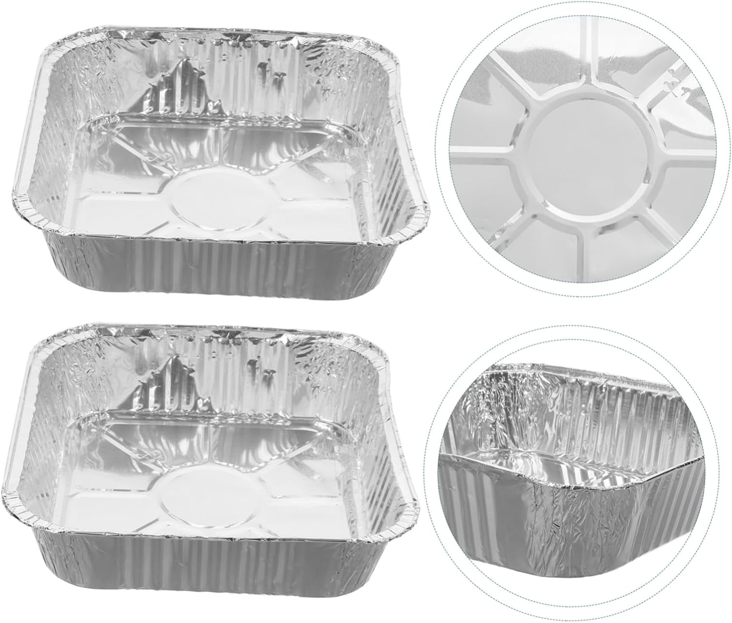 30pcs Square Aluminum Foil Baking Pans - Heat Resistant Disposable Bakeware for Air Fryer and Oven, Ideal for Baking and Roasting