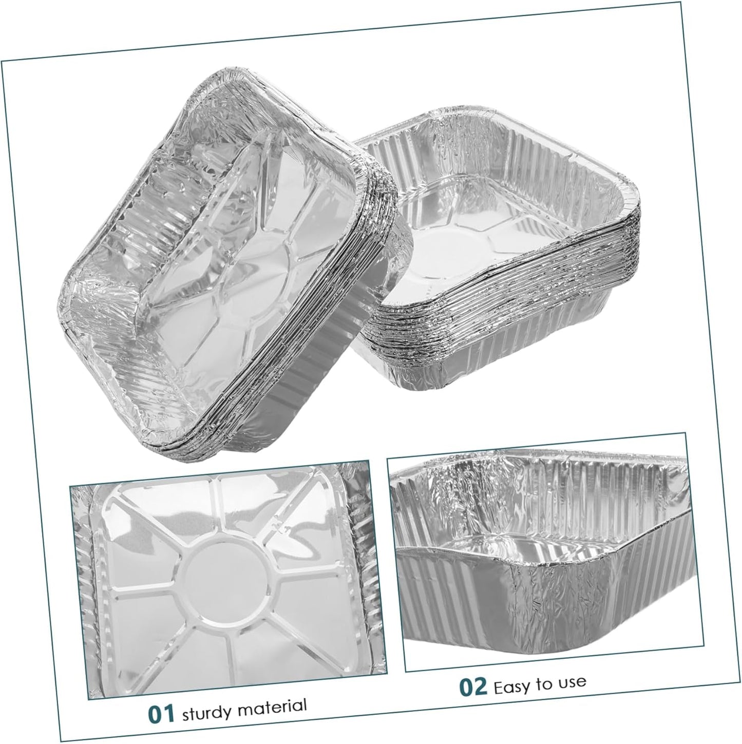 30pcs Square Aluminum Foil Baking Pans - Heat Resistant Disposable Bakeware for Air Fryer and Oven, Ideal for Baking and Roasting