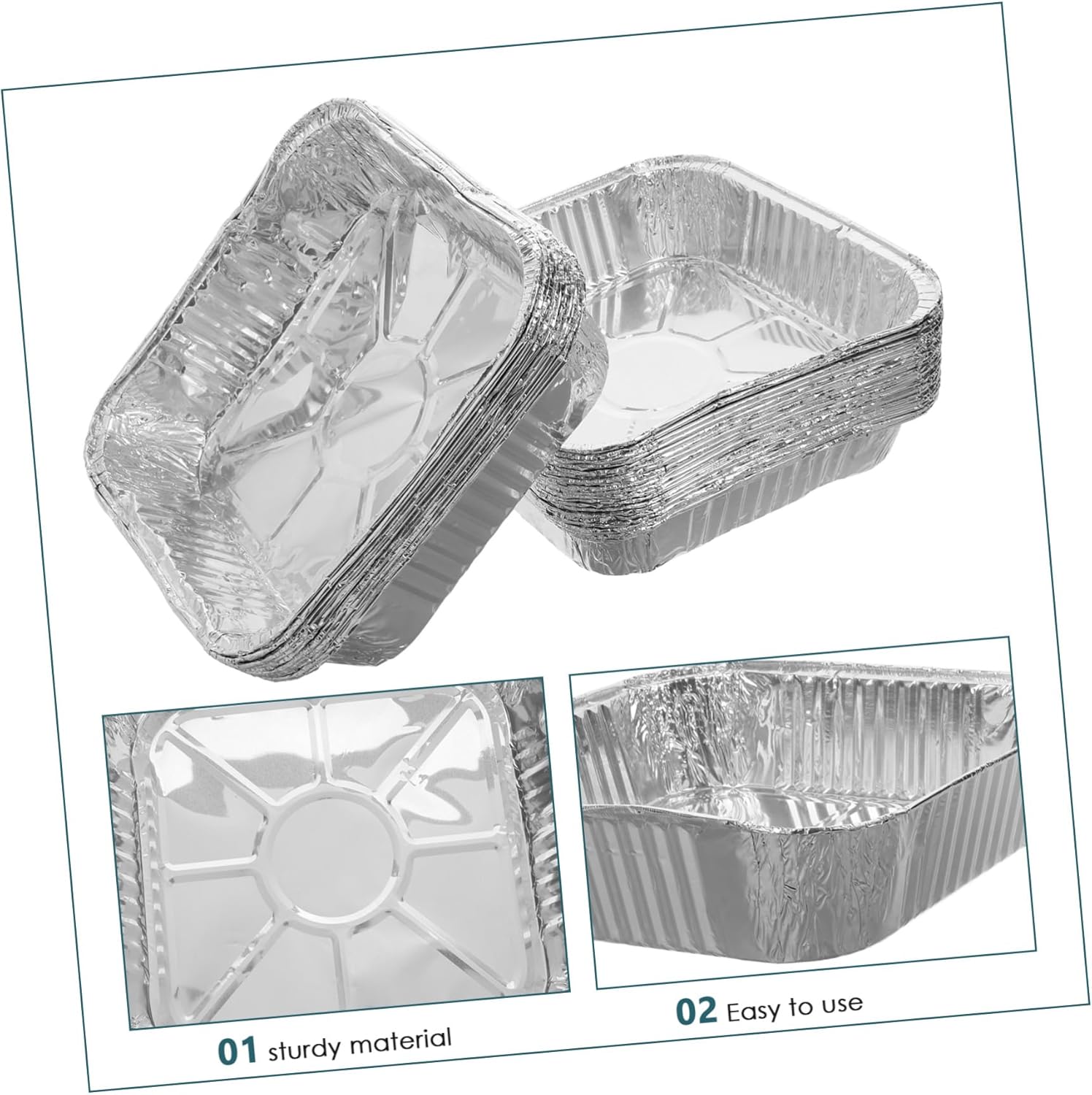 30pcs Square Aluminum Foil Baking Pans - Heat Resistant Disposable Bakeware for Air Fryer and Oven, Ideal for Baking and Roasting