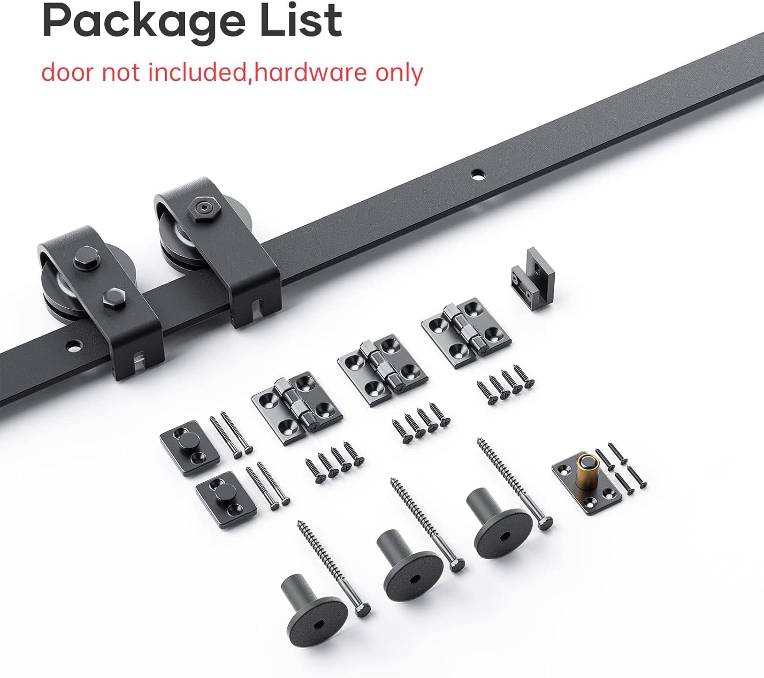 32" Bi-Folding Sliding Barn Door Hardware Kit for 2 Closet Doors - Top Mount Roller, Heavy Duty, Smooth & Quiet, Easy Install - Black (Track Length 36" for Double 16" Wide Door) - WildKart