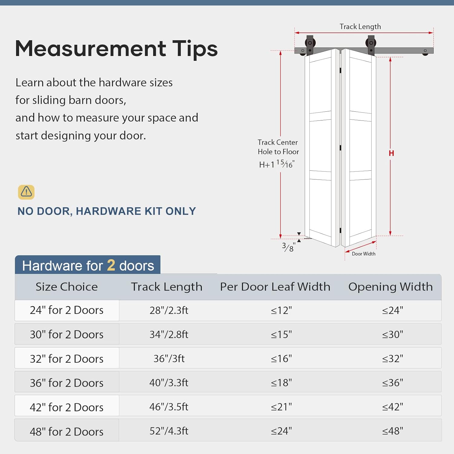 32" Bi-Folding Sliding Barn Door Hardware Kit for 2 Closet Doors - Top Mount Roller, Heavy Duty, Smooth & Quiet, Easy Install - Black (Track Length 36" for Double 16" Wide Door) - WildKart