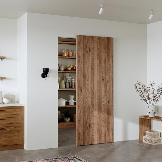 32" Concealed Sliding Barn Door Hardware Kit with Soft Close Mechanism - Wall Mount for Interior Wooden Doors, Aluminum Track System - Fits 24-28in Passage Opening - WildKart