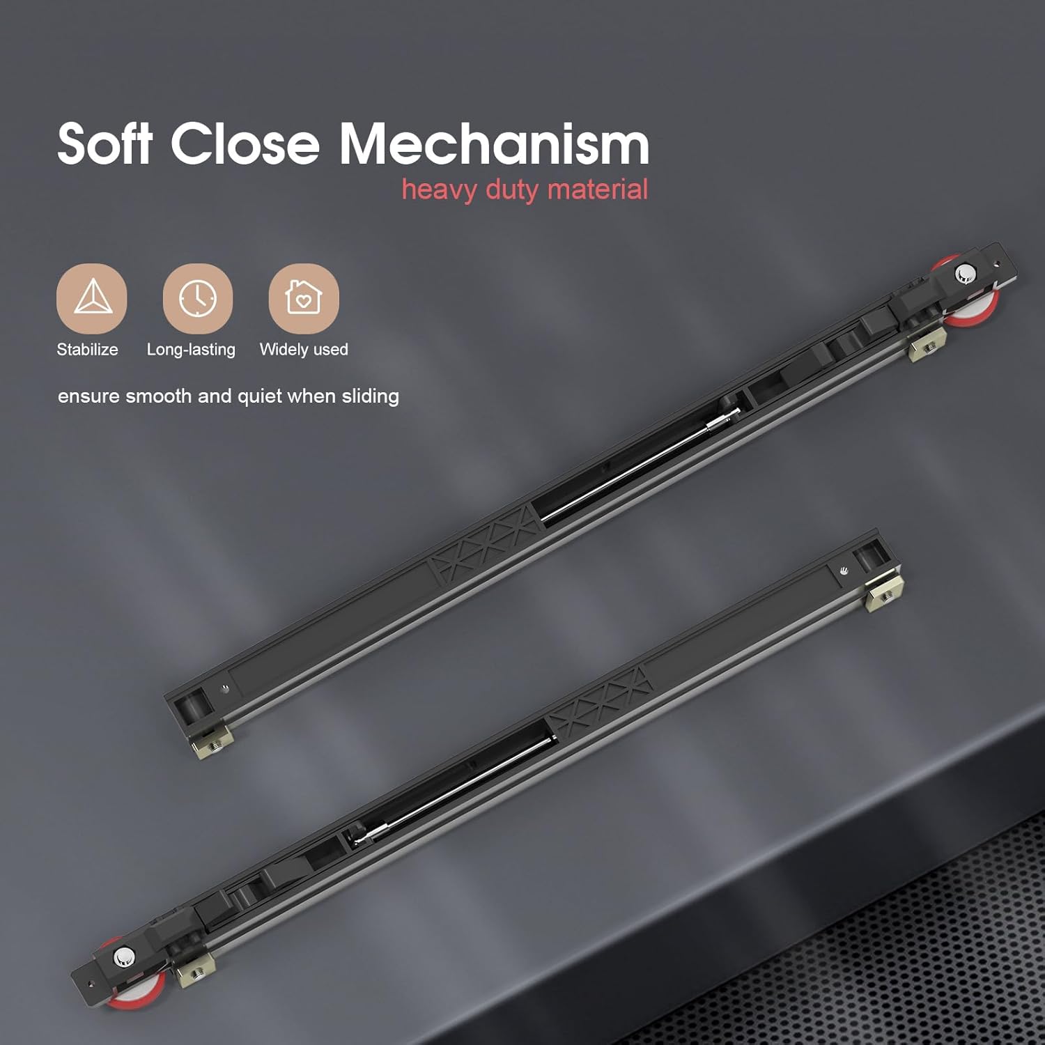 32" Concealed Sliding Barn Door Hardware Kit with Soft Close Mechanism - Wall Mount for Interior Wooden Doors, Aluminum Track System - Fits 24-28in Passage Opening - WildKart