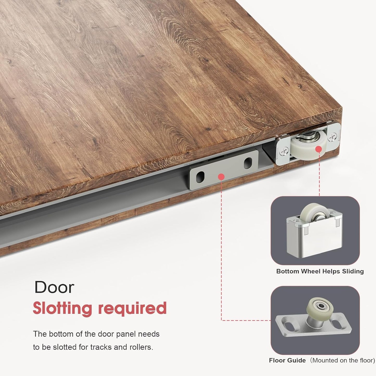 32" Concealed Sliding Barn Door Hardware Kit with Soft Close Mechanism - Wall Mount for Interior Wooden Doors, Aluminum Track System - Fits 24-28in Passage Opening - WildKart