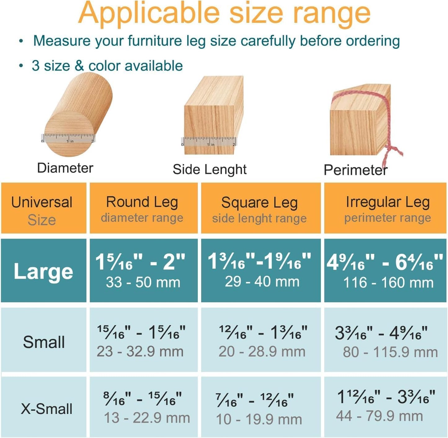 32 Pcs Black Silicone Chair Leg Floor Protectors for Hardwood Floors - Furniture Leg Caps to Prevent Scratching and Noise - Large Size (1.3'' - 2'')