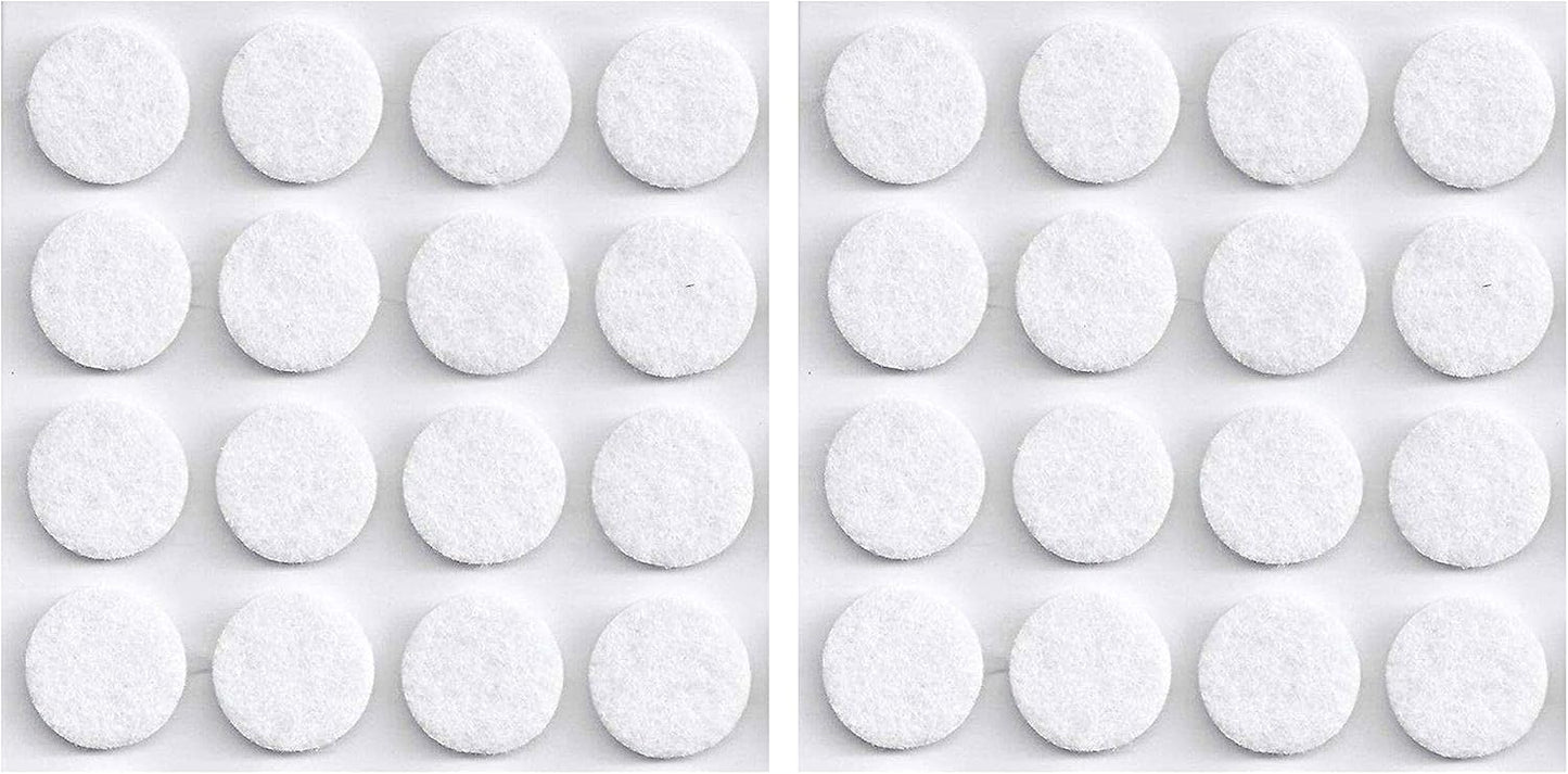 32 PCS White Self Adhesive Felt Furniture Pads - Premium Floor Protectors for Hardwood & Laminate Floors
