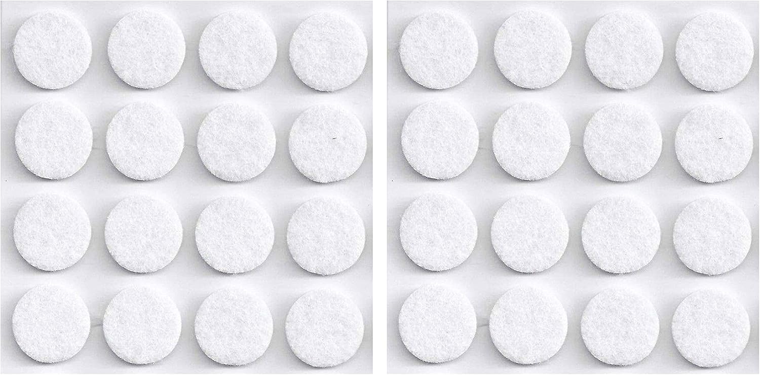 32 PCS White Self Adhesive Felt Furniture Pads - Premium Floor Protectors for Hardwood & Laminate Floors