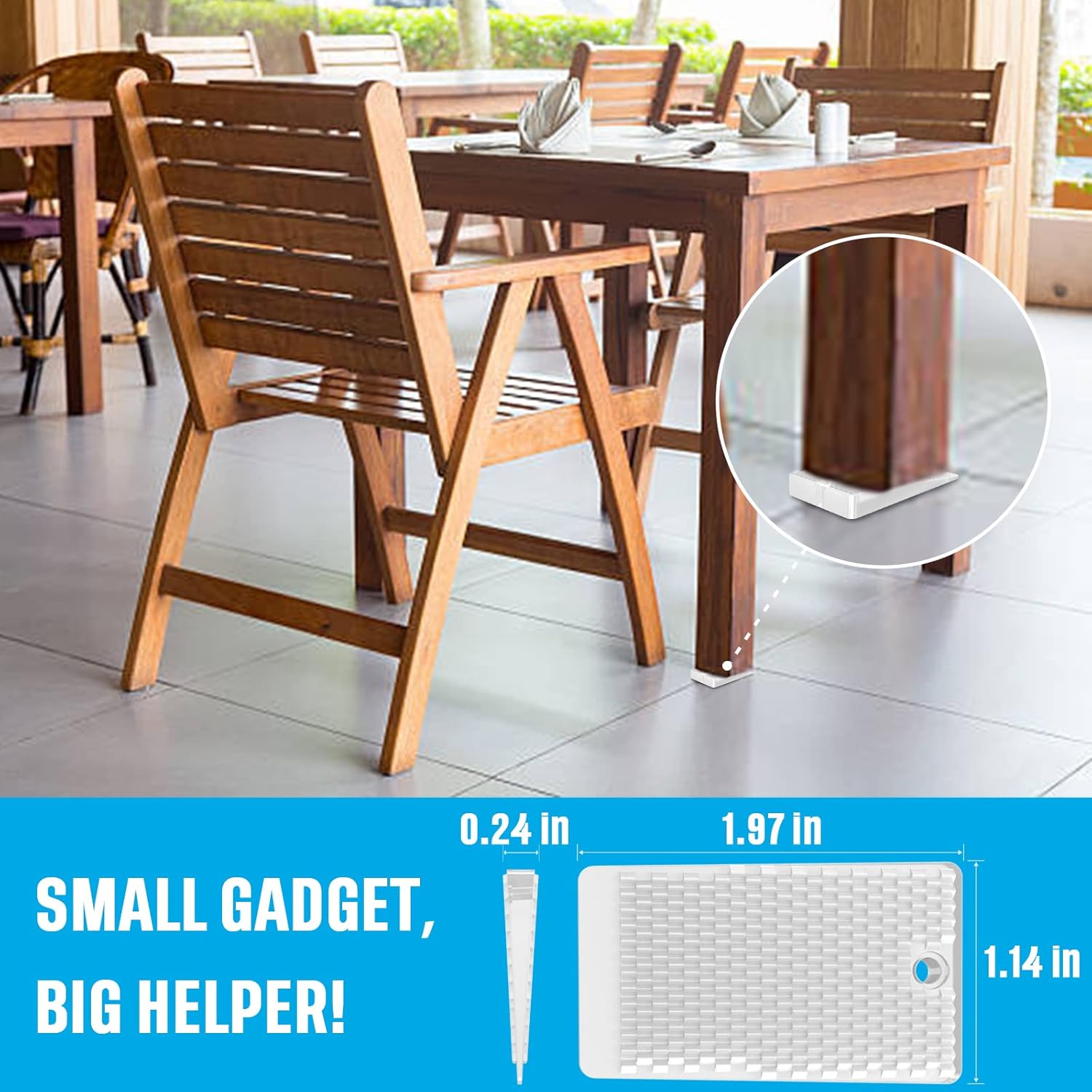 32-Piece YARKOR Furniture Levelers Set | Clear Table Shim for Home Improvement | Rubber Texture Leg Wedges for Restaurant, Doors, Sofa | Non-Slip Firm Levelers