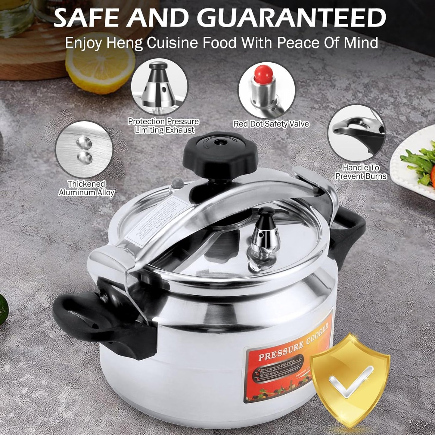 3.2 Quart Aluminum Alloy Pressure Cooker for Gas Stove - Explosion Proof Mini Cooking Pot - Housewarming Gift
