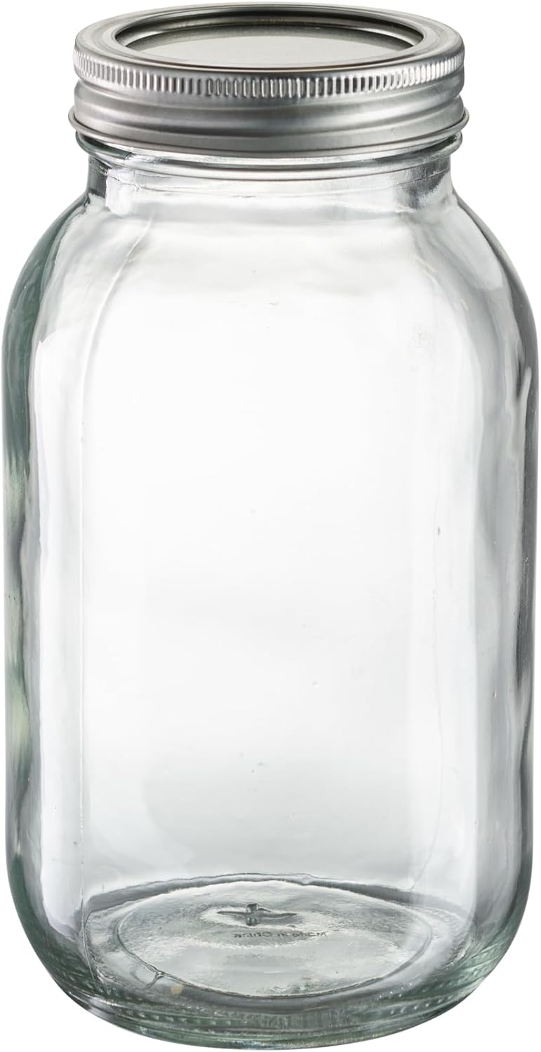 32oz Glass Canning Jars with Lids and Bands - Regular Mouth Mason Jars for Preserving Food, Juice, Jam, Honey - Set of 4