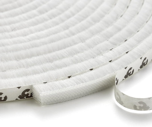 33 Ft Window Seal Strip, 0.2" x 0.35" Sliding Door Weather Stripping - Self Adhesive, Noise Blocker, White