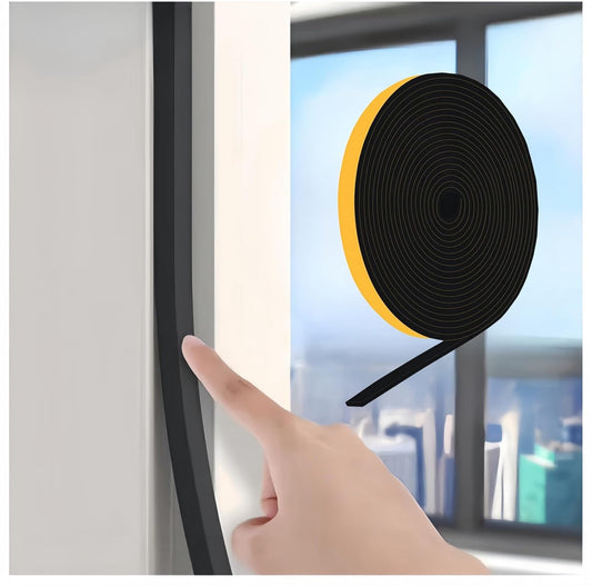 33 Ft Ymoilaky Weather Stripping Foam Tape Seal Strip for Doors and Windows - Strong Adhesive, 1/2" Wide x 1/8" Thick, Black Color