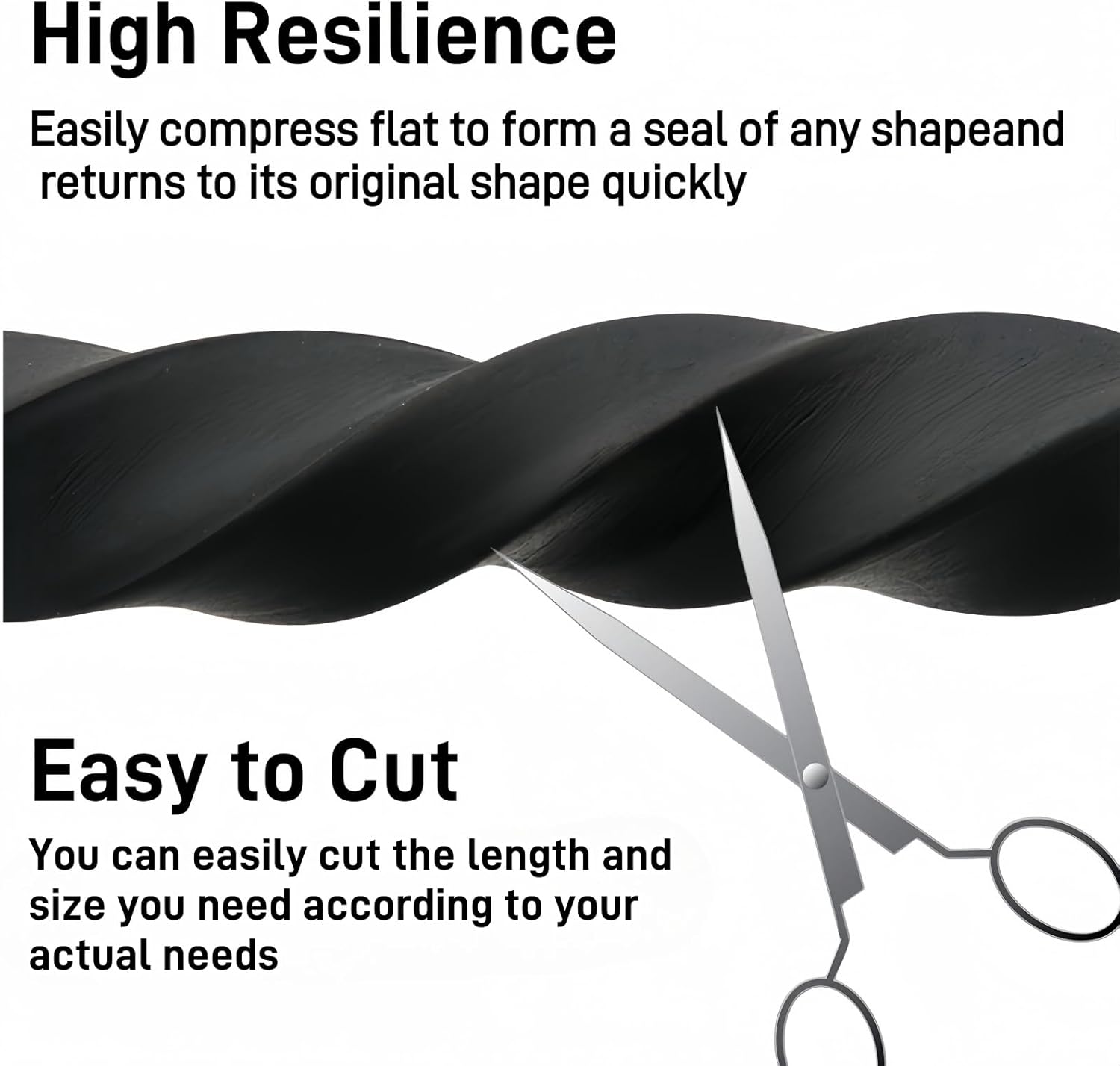 33 Ft Ymoilaky Weather Stripping Foam Tape Seal Strip for Doors and Windows - Strong Adhesive, 1/2" Wide x 1/8" Thick, Black Color