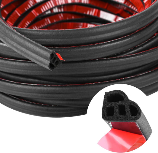 33Ft Car Weather Stripping Double Layer L Shape Soundproofing Seal Strip for Car RV Truck Doors