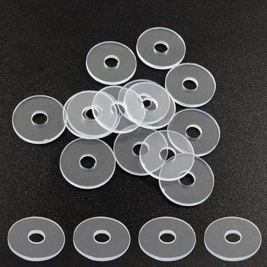 3/4 Inch Clear Plastic Washers for Shower Door Handles - Pack of 10, Replacement Parts for Standoff Cap Assemblies