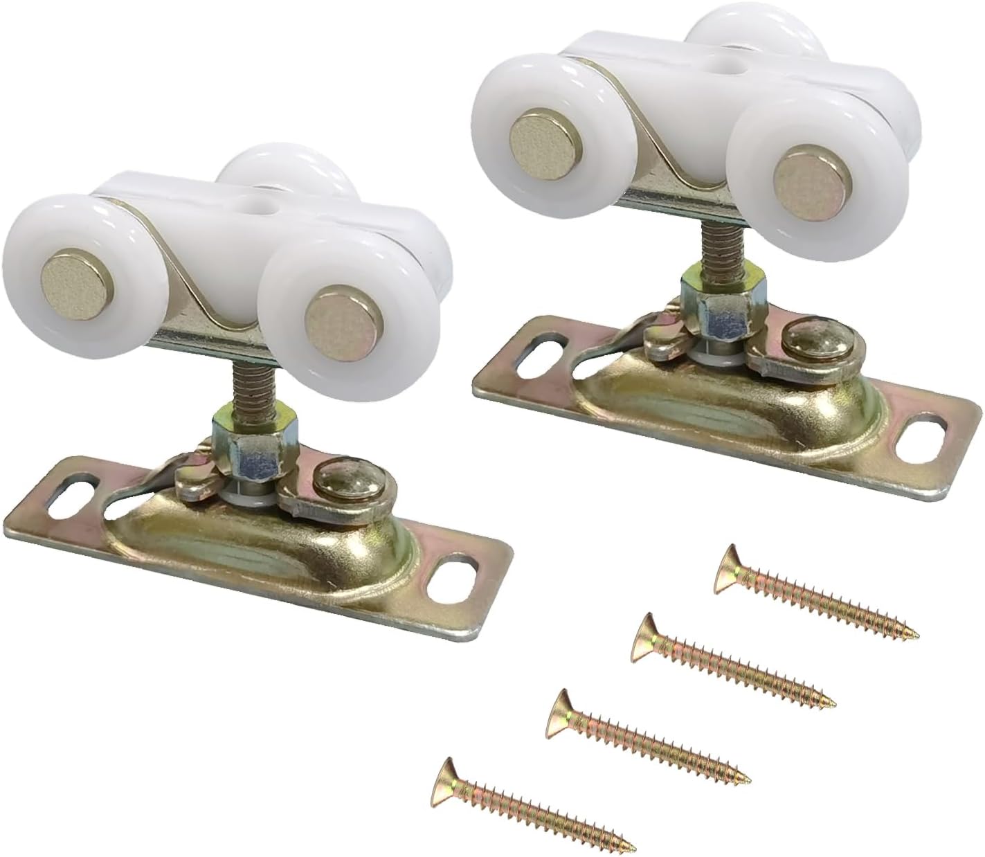 3/4 Inch Sliding Pocket Door Rollers Assembly with Top Hanger - Replacement Part for Johnson Hardware Kit - Bypass & Closet Doors - WildKart