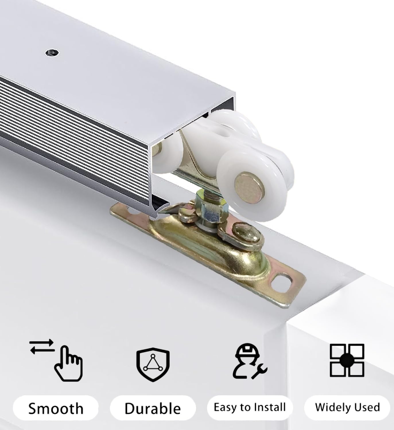 3/4 Inch Sliding Pocket Door Rollers Assembly with Top Hanger - Replacement Part for Johnson Hardware Kit - Bypass & Closet Doors - WildKart
