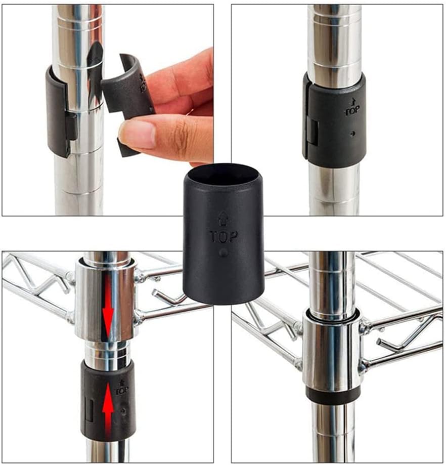 3/4 Inch Wire Shelving Lock Clips - 25 Pairs (50 Pieces) Shelf Locking Post Sleeve Replacements