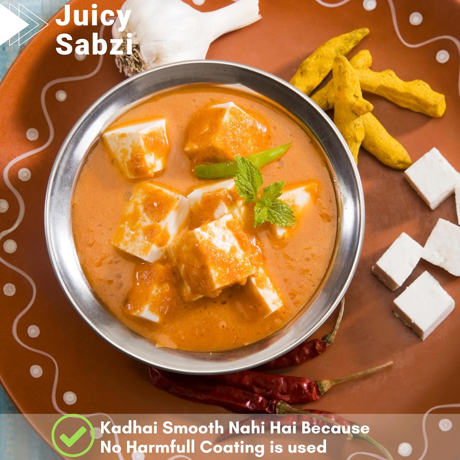 3.5 LTR Cast Iron Kadai for Cooking & Deep Frying | Gas & Induction Friendly | Loha Kadai