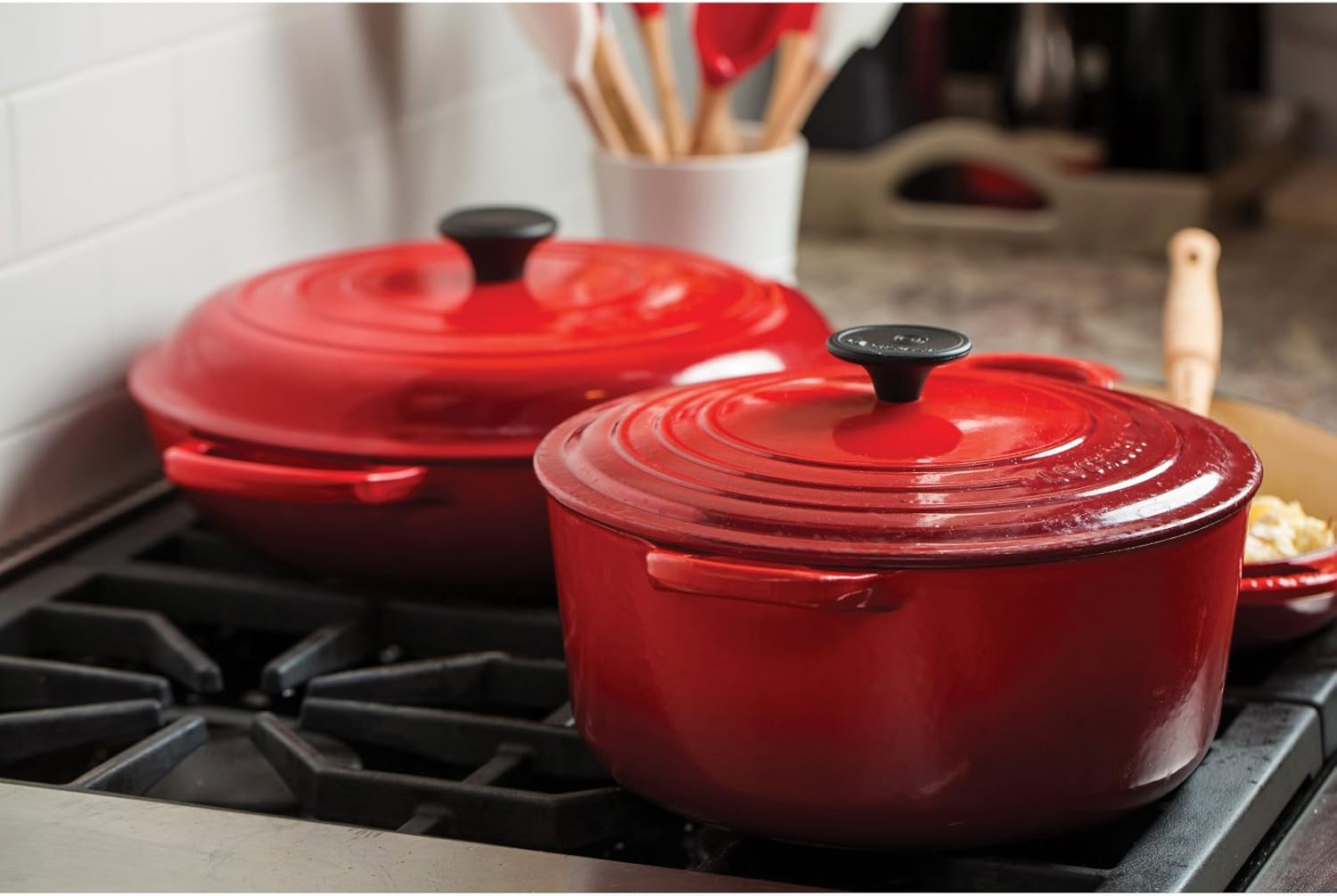 3.5 qt. Le Creuset Signature Braiser in Flame Red Enameled Cast Iron