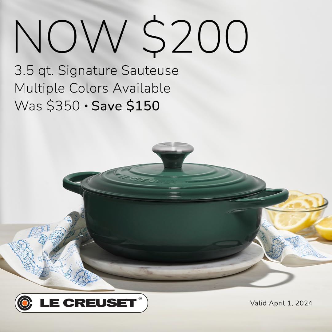 3.5 qt. Le Creuset Signature Sauteuse Oven in Licorice Enameled Cast Iron