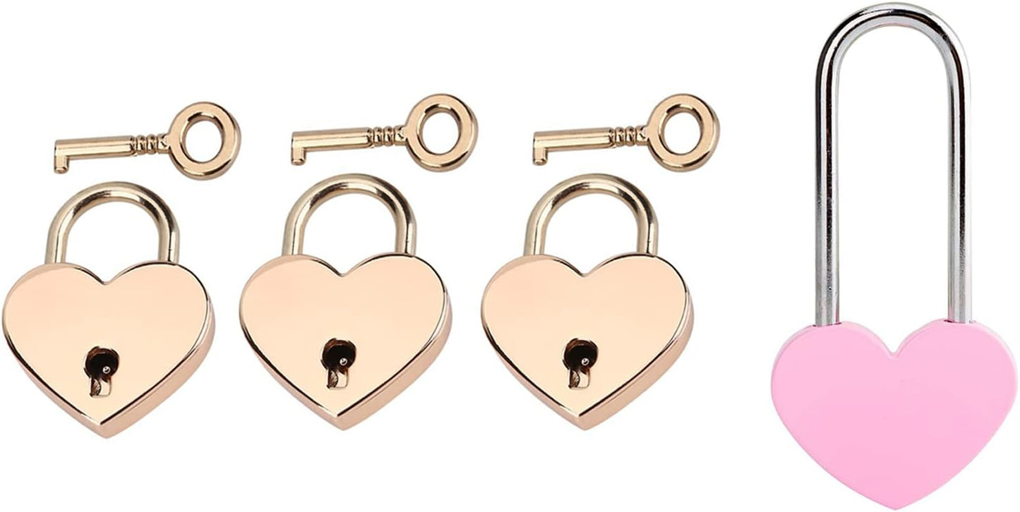 3.5" VeYocilk Love Lock Set with Mini Heart Shaped Locks