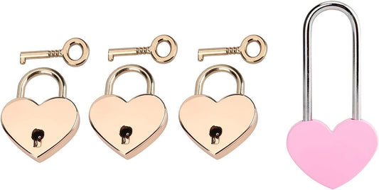 3.5" VeYocilk Love Lock Set with Mini Heart Shaped Locks