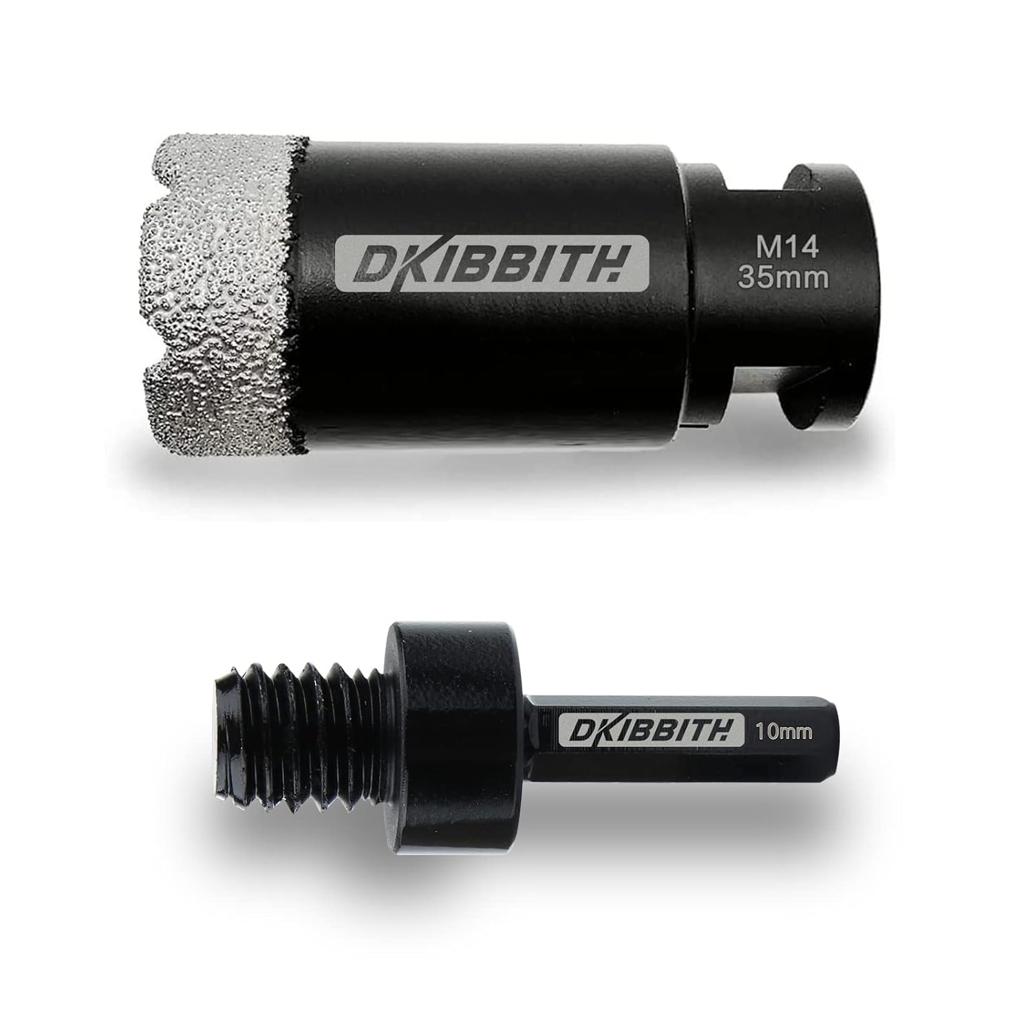 35mm Dry Diamond Core Drill Bit Set for Porcelain, Ceramic, Marble, Brick - Includes Hole Saw, Thread, and Hex Shank Adapter