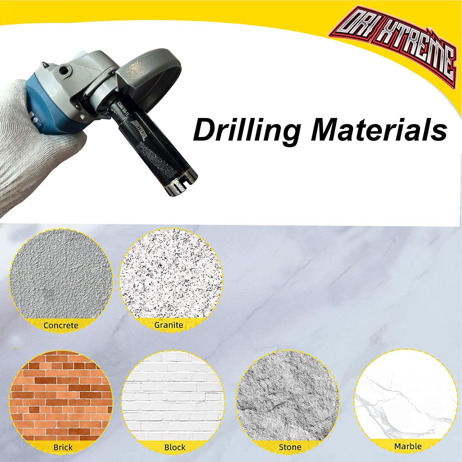 35mm ORIXTREME Diamond Core Drill Bits - 1-3/8 Inch Granite Hole Saw for Dry Drilling Concrete, Marble, Stone - 5/8-11 Thread