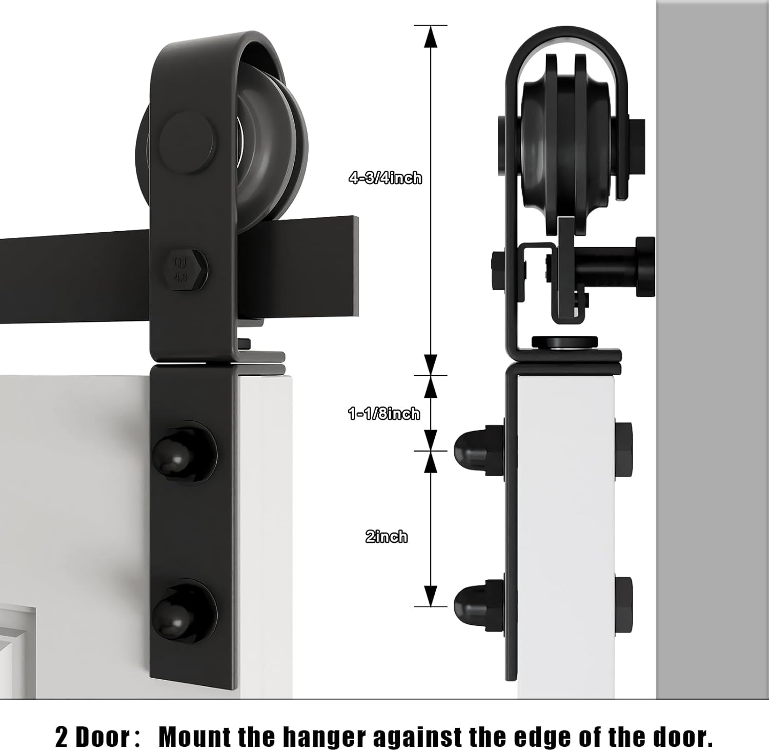 36" Bi-Folding Sliding Barn Door Hardware Kit for 2 Doors - Low Ceiling Lite Version Roller - Fit Double 16" Bifold Doors - Space-Saving Folding Solution - No Door Included - WildKart