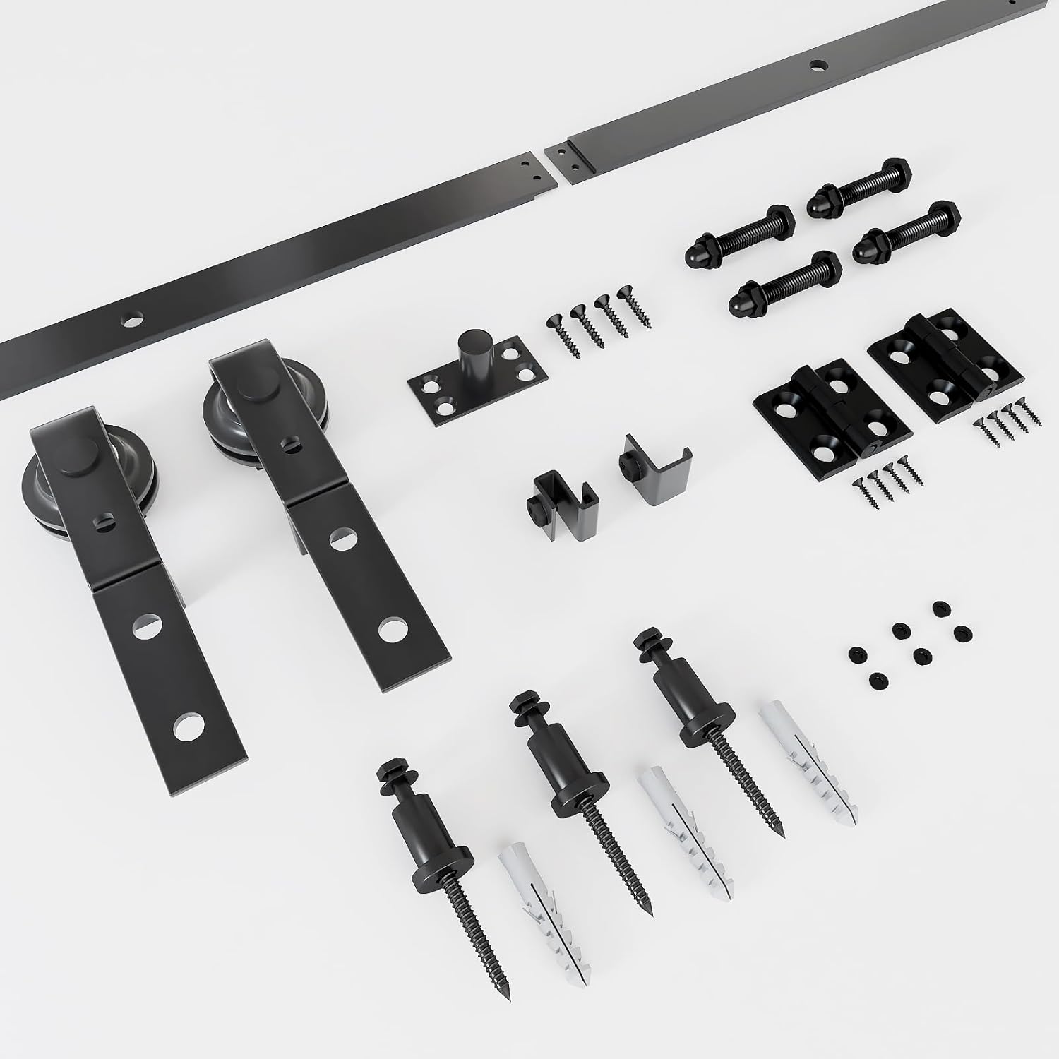 36" Bi-Folding Sliding Barn Door Hardware Kit for 2 Doors - Low Ceiling Lite Version Roller - Fit Double 16" Bifold Doors - Space-Saving Folding Solution - No Door Included - WildKart