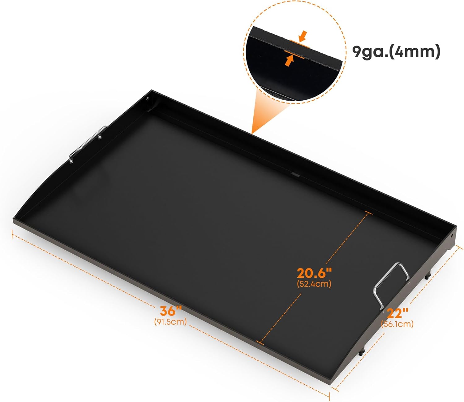36" Blackstone Gas Grill Flat Top Griddle Replacement with Ceramic Coating and Rear Grease System