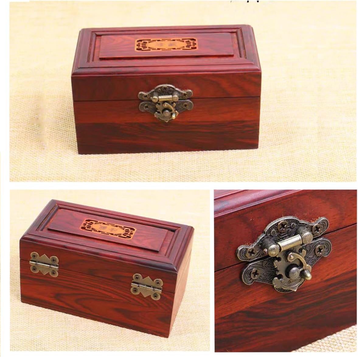 36 Sets Retro Bronze Brass Latch Hinges and Latches Hardware Kit for Wooden Jewelry Box and Decorative Cabinet with Matching Screws - 12 Catches and 24 Hinges