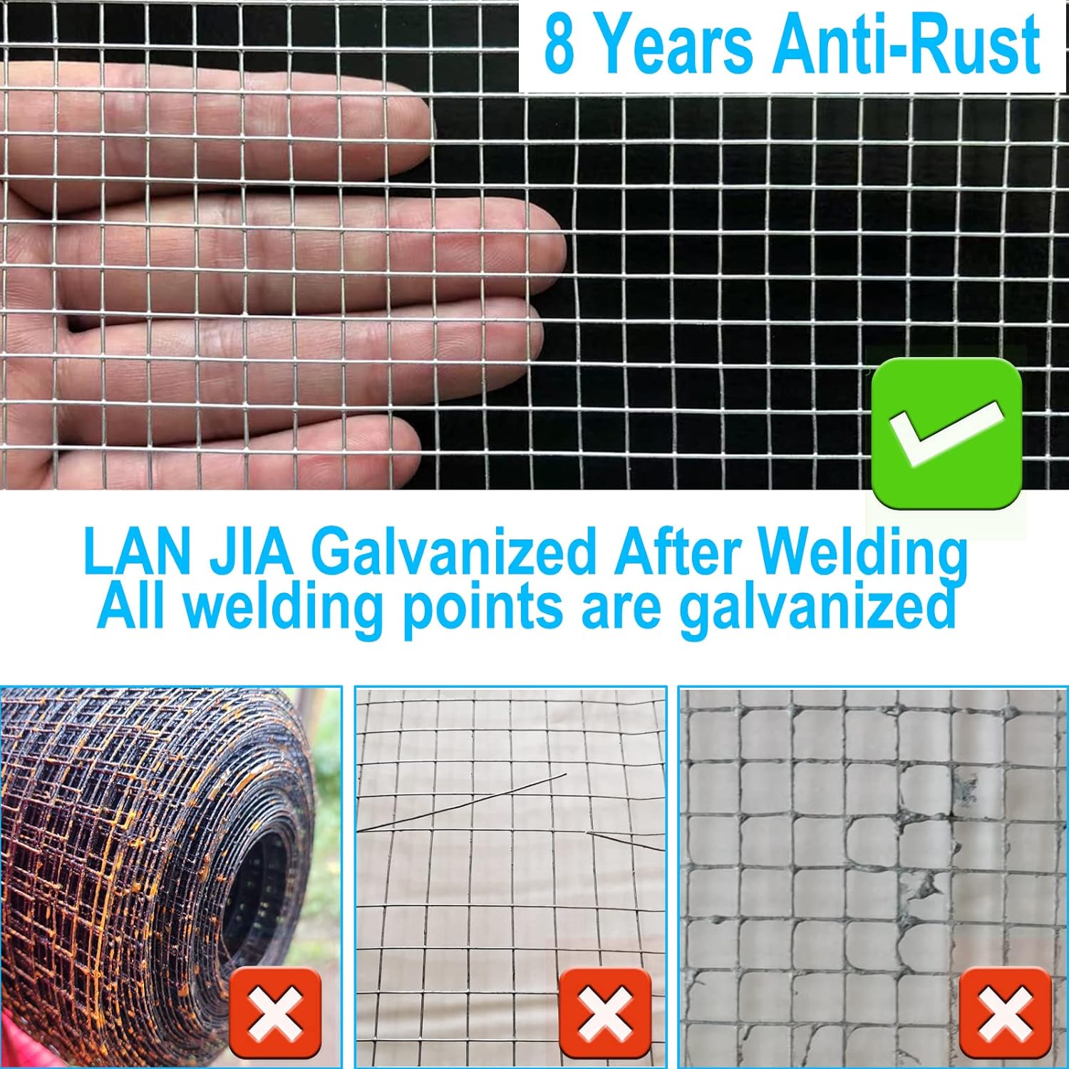 36" x 100' 1/4 inch Mesh Hardware Cloth Roll - 23 Gauge Galvanized Wire Fence for Chicken Wire, Welded Fencing, Gopher Barrier - WildKart