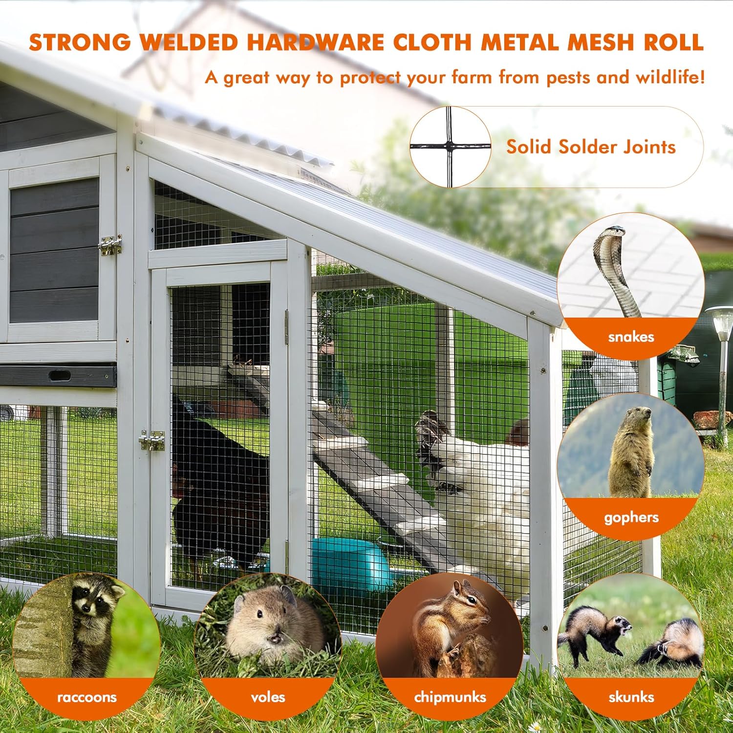 36 x 100 ft Black Vinyl Coated Hardware Cloth 1/2 inch Mesh Roll - 19 Gauge Galvanized Wire Metal Fencing for Poultry Cage and Home Projects