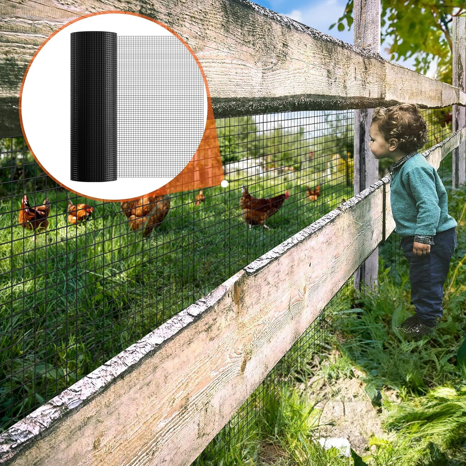 36'' x 50' 1/2 inch Galvanized Wire Mesh Roll for Chicken Coop, Rabbit Snake Fences - VEVOR Hardware Cloth, 19 Gauge Vinyl Coated Metal Wire Mesh - WildKart