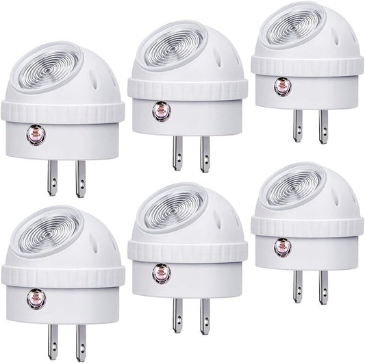 360° Rotation Neutral White LED Nightlights with Dusk to Dawn Sensor - 6 Pack for Bedroom, Hallway, Bathroom, Kitchen, Stairways, Corridor - Kids & Adults Friendly