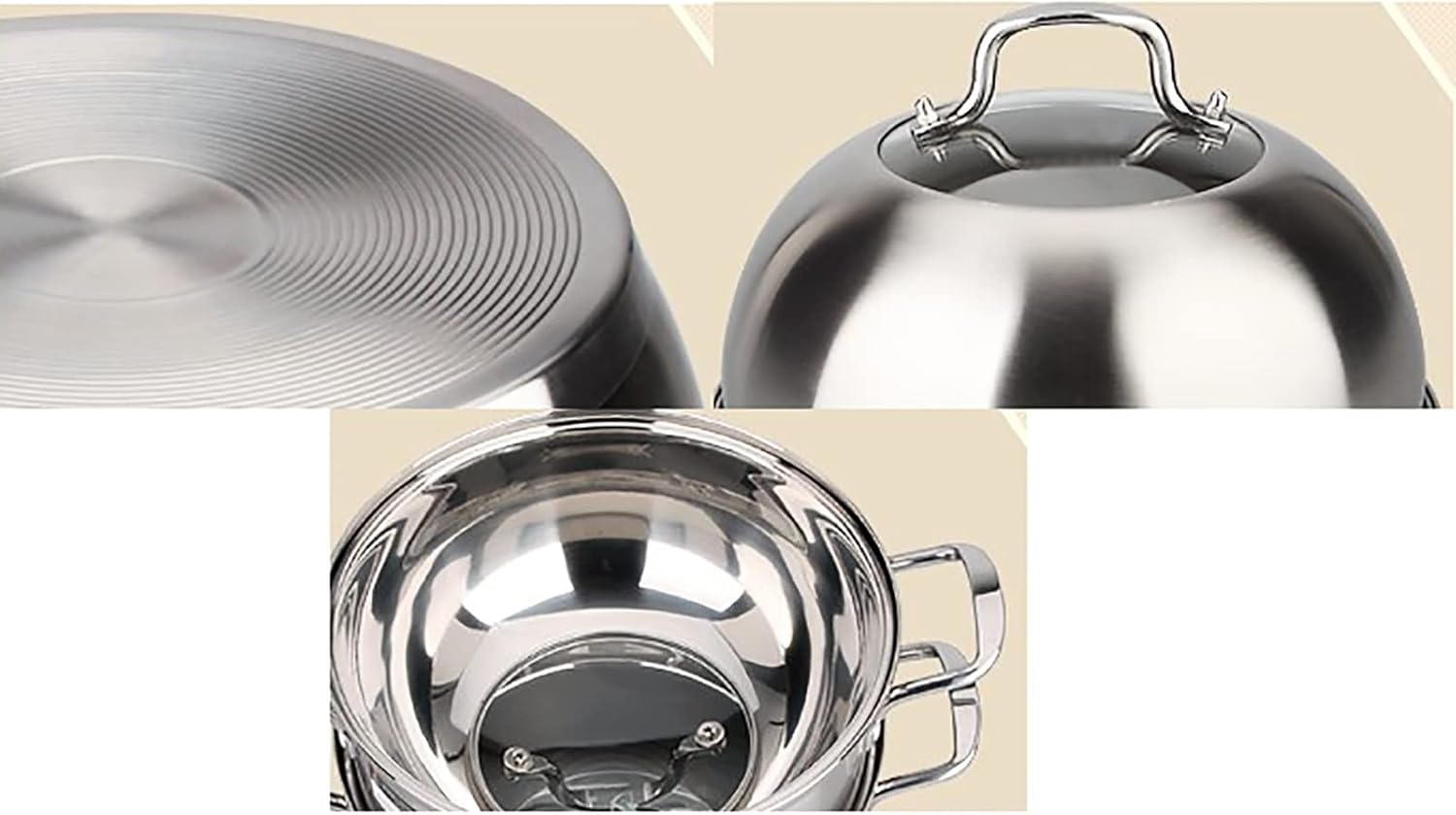 36cm Steamer Cookware Soup Pot Food Grade 304 Stainless Steel 3-Layer Composite Pot Bottom Ideal for Steamed Buns and Stewed Chicken Soup