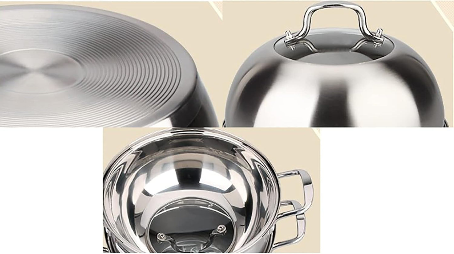 36cm YJYLYHY Steamer Cookware with Food Grade 304 Stainless Steel and 3-Layer Composite Pot Bottom for Steamed Buns and Stewed Chicken Soup